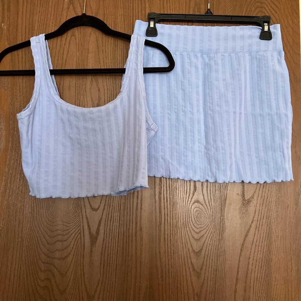 Aerie Blue Skirt and Shirt Set